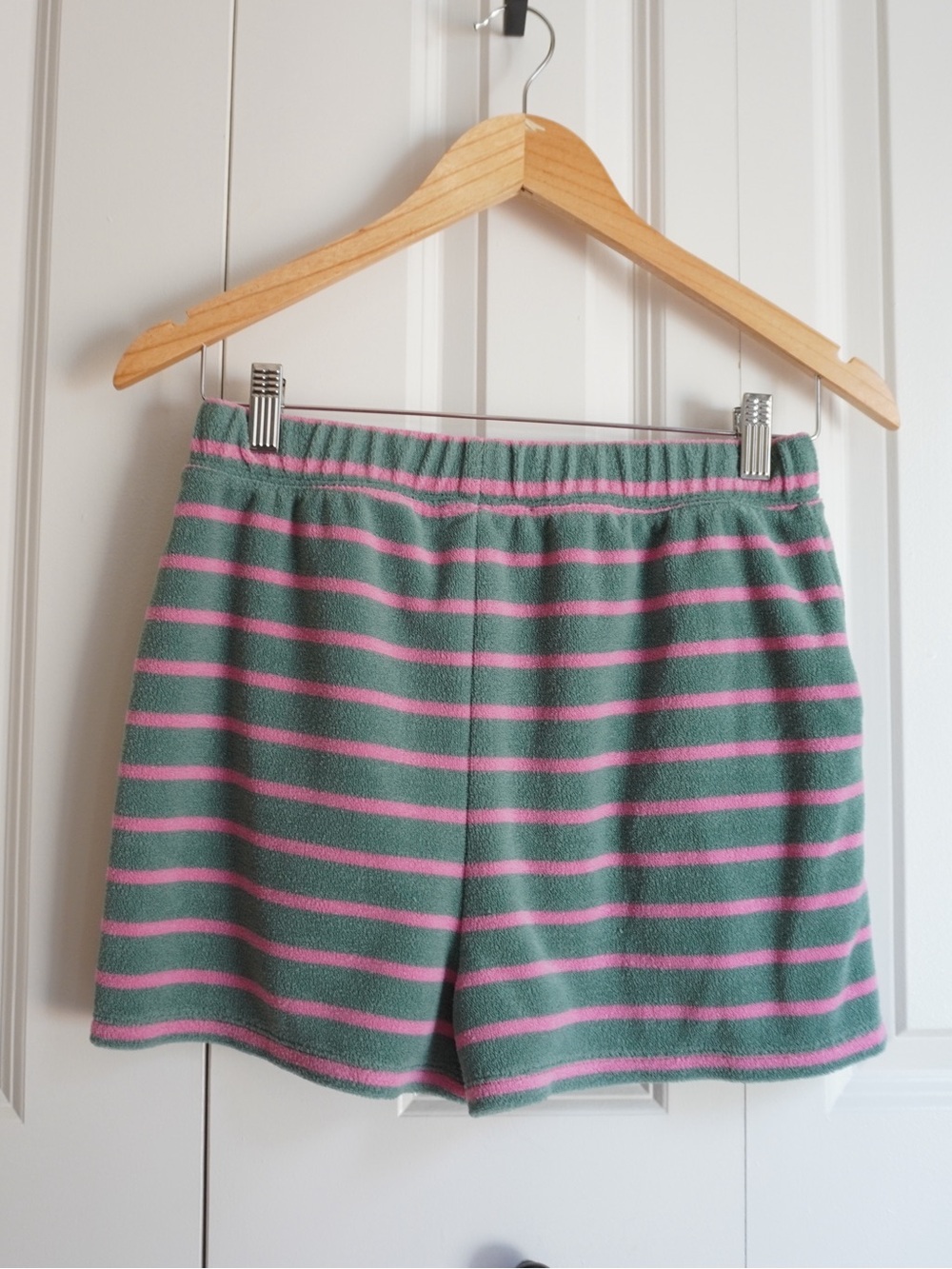BEACH RIOT Rayah Short in Sage Bloom Stripe | Knit Lounge Shorts | Size S